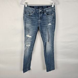 Vigoss Jeans Women's 26 x 28 Blue Medium Wash The Chelsea Skinny Distressed